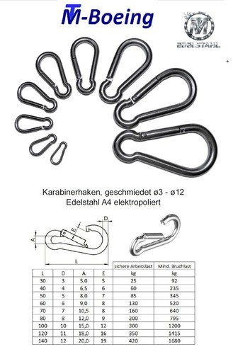 Karabinerhaken ø3x30 - ,